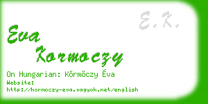 eva kormoczy business card