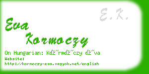 eva kormoczy business card